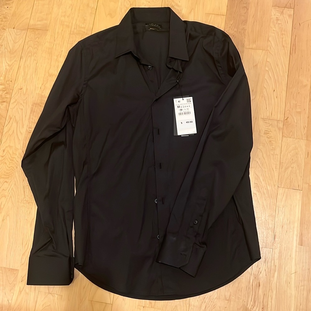 Black Zara Superslim Fit Dress Shirt Men’s